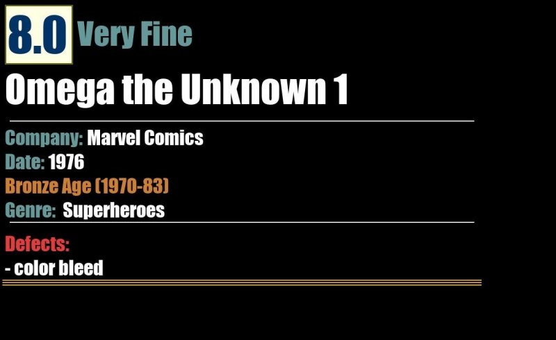 Omega the Unknown 1 (1976) VF Bronze Age Marvel Comics
