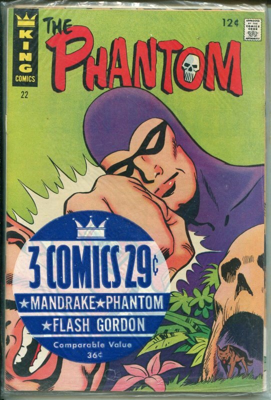 King Comics 3 Pack #1 1966-Flash Gordon #5-Phantom #22-Mandrake #5-VF 