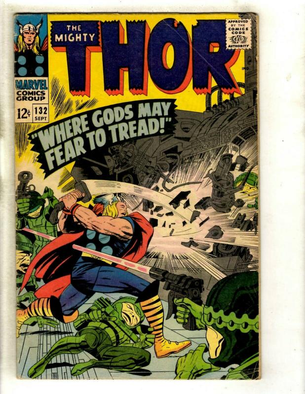 Thor # 132 FN- Marvel Comic Book Loki Odin Sif Avengers Hulk Iron Man GK4