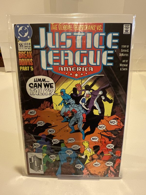 Justice League America #55  1991  9.0 (our highest grade)  Breakdowns!