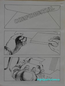MIKE HINGE original art, 8 page Sci-Fi story, Arrival, Astronauts, Smithsonian