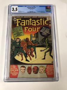 Fantastic Four 11 Cgc 3.5 Ow Pages Marvel Silver Age 1st Impossible Man