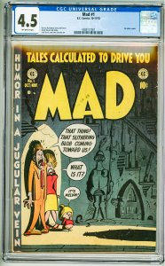 MAD #1 (1952) CGC 4.5! OW Pages!