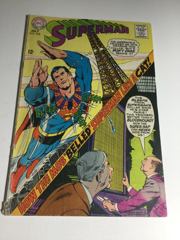 Superman 208 Vg Very Good 4.0 DC Comics