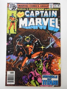 Captain Marvel #59 Trouble On Titan! Sharp VF Condition!