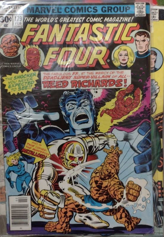 Fantastic Four  #179 1977 MARVEL NEWSTAND VARIANT  COUNTER EARTH REED RICHARDS
