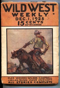 WILD WEST WEEKLY-Dec 1 1928-Billy West-Whistlin' Kid-Rare Pulp Magazine