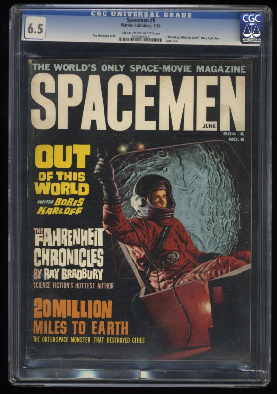 Spacemen #8 CGC FN+ 6.5 Ray Bradbury!