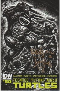 Teenage Mutant Ninja Turtles # 50 Variant 1:10 Cover NM IDW 2015 Signed Eastman