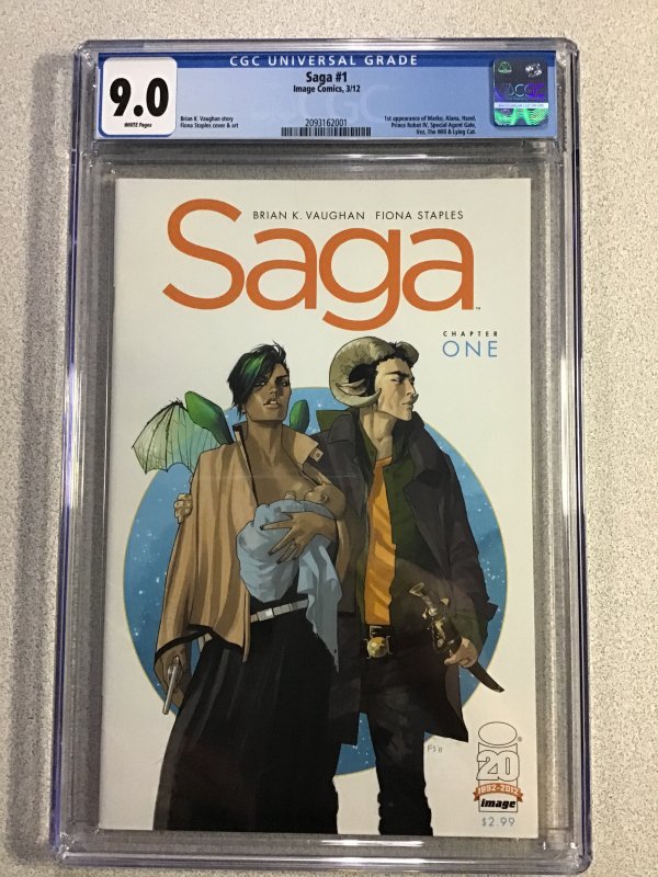 Saga #1 1st Printing Variant (2012) CGC 9.0, Rare!