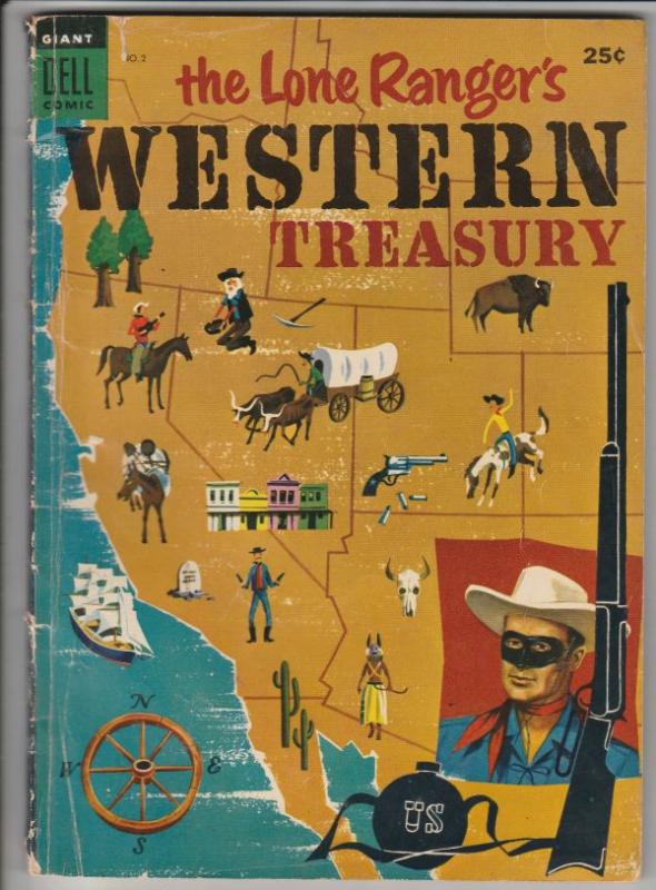 Lone Ranger's Western Treasury Dell Giant #2 (Aug-54) VG/FN+ Mid-Grade The Lo...