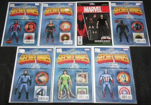 MARVEL ACTION FIGURE VARIANTS 7pc Mid-High Grade Comic Lot VF-NM Avengers