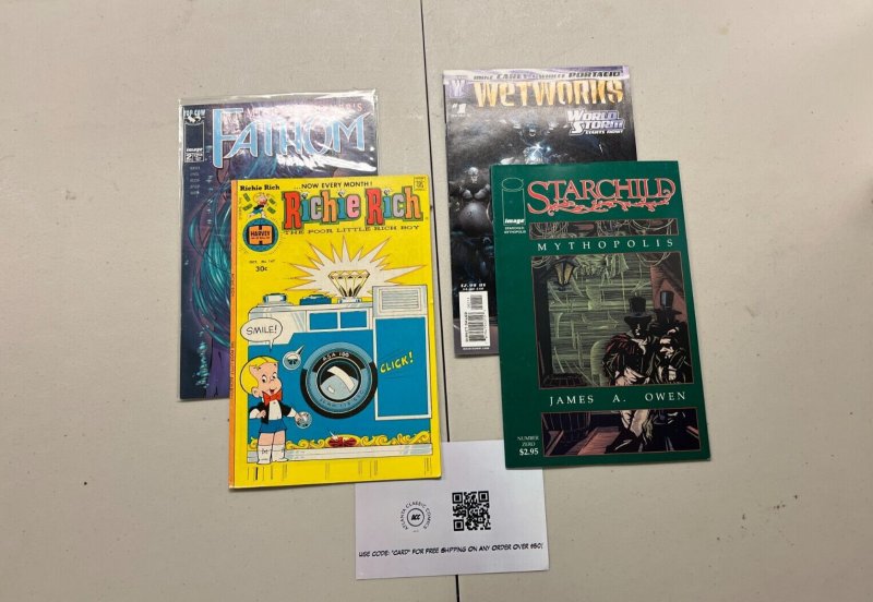 4 Comic Books Richie Rich #147 Fathom #2 Starchild #0 Wetworks #1 81 JW12