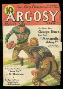 ARGOSY OCT 24 1936-L RON HUBBARD-FOOTBALL COVER-PULP VG 