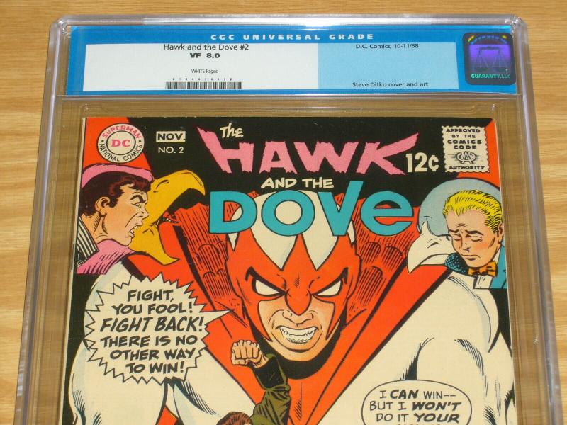 Hawk and the Dove #2 CGC 8.0 silver age dc comics - steve ditko - november 1968 