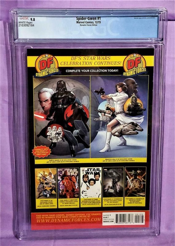 Greg Land SPIDER-GWEN #1 CGC 9.8 Dynamic Forces Variant Cover (Marvel, 2015)!