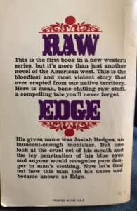 Edge the Loner #1, ultraviolent paperback, 1973,138p