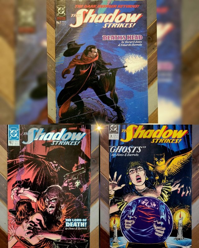 The Shadow Strikes #1-3 (DC 1989) Hickman Covers + Craven's SHOCKER Poster / FN