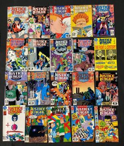 JUSTICE LEAGUE LOT NEAR 100 COMICS KEVIN MAGUIRE, ADAM HUGHES, DAN JURGENS FN/VF