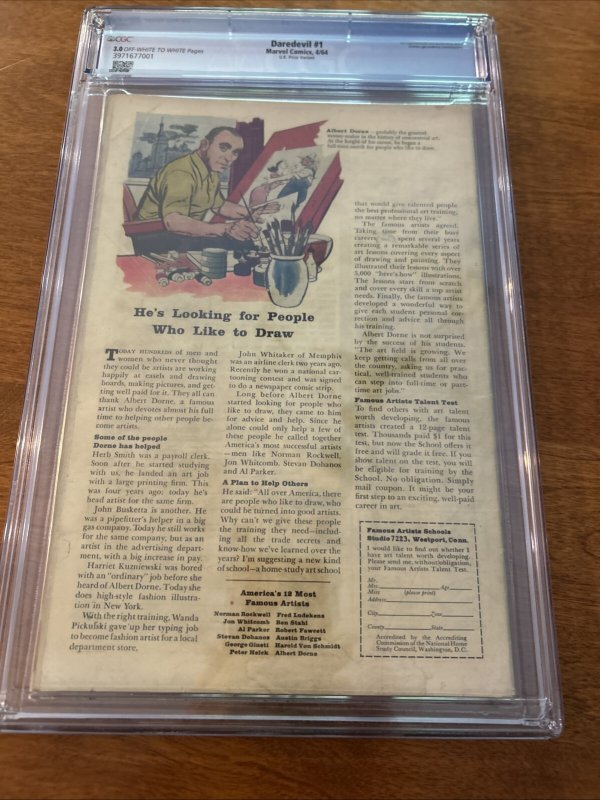 Daredevil (1964) # 1 (CGC 3.0 OWP) 1st App Daredevil • Rare UK Edition