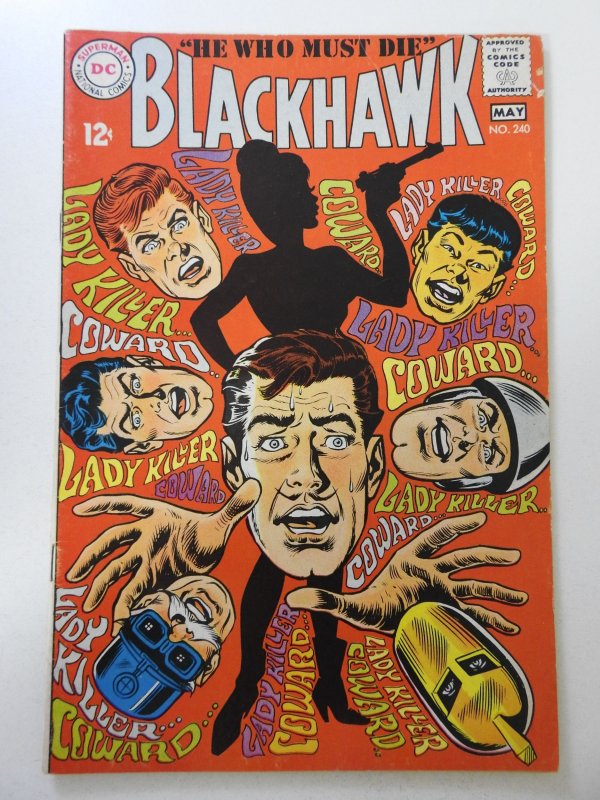 Blackhawk #240 (1968) VG+ Condition cover detached bottom staple