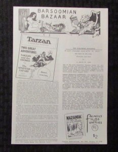 1970 Aug BARSOOMIAN BAZAAR Fanzine FN 6.0 Edgar Rice Burroughs Tarzan 4pgs