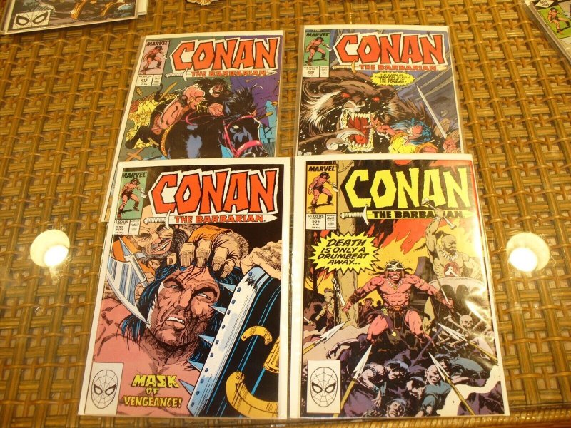 Lot of 4 CONAN THE BARBARIAN 219-222. Marvel Copper Age Comics. Robert Howard