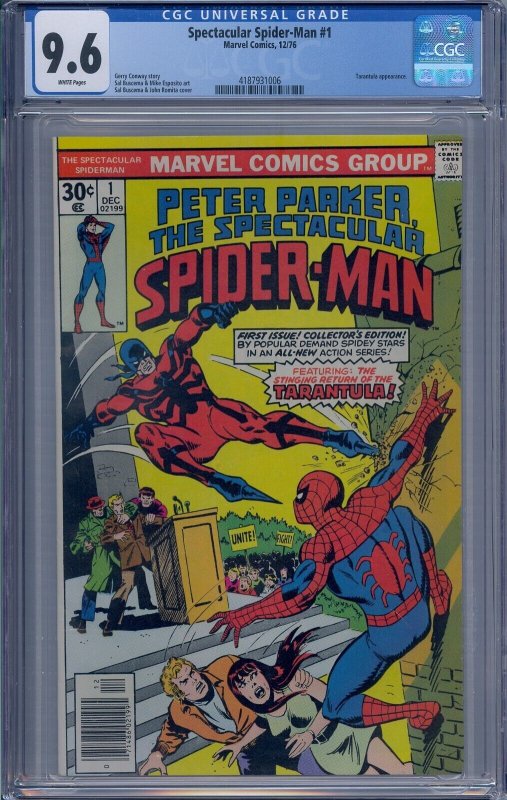 SPECTACULAR SPIDER-MAN #1 CGC 9.6 TARANTULA SAL BUSCEMA JOHN ROMITA WHITE PAGES