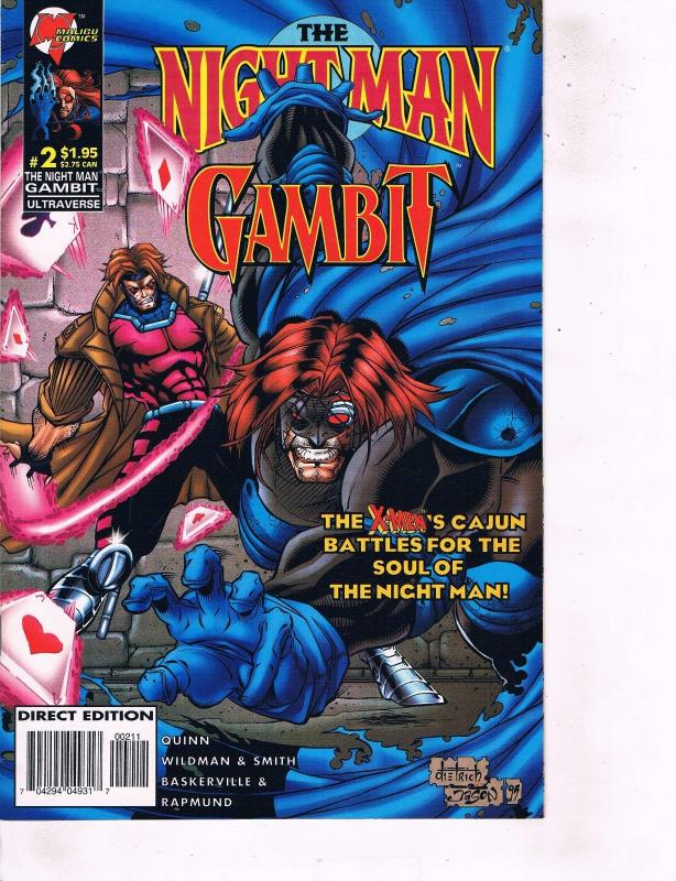 Lot Of 2 Nightman Gambit Malibu Comic Books #2 3 BH50