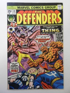 The Defenders #20 (1975) VG+ Condition MVS intact centerfold detached top staple