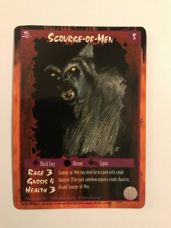 SCOURGE-OF-MEN : RAGE LEGACY of the TRIBES Character CCG Card; White Wolf TCG