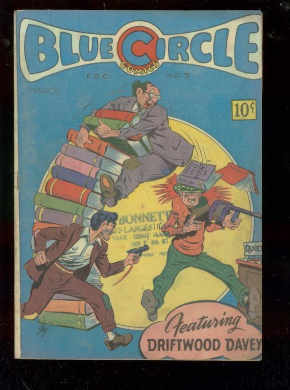 BLUE CIRCLE #5 1945-WW II SUPERHERO-STEEL FIST-TOREADOR VG/FN