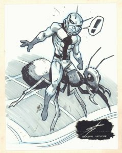 Ant-Man Riding Ant Commission - 2010 Signed art by Sam Lotfi