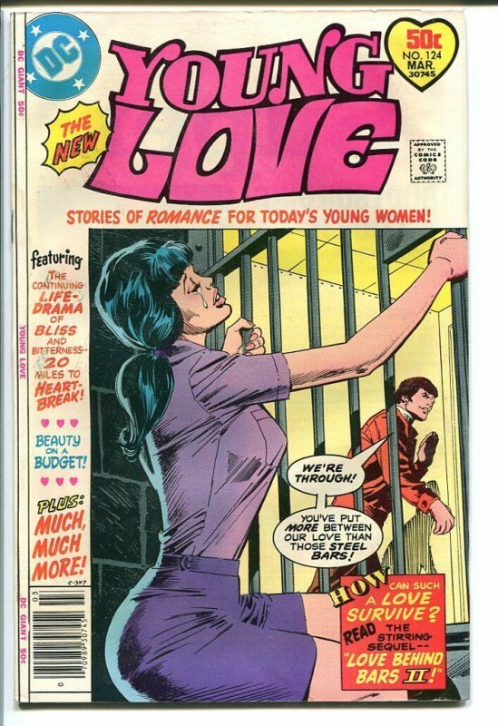 YOUNG LOVE #124-DC ROMANCE-WOMAN IN PRISON JAIL COVER FN