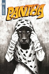 PANTHA #1 1:7 SARRASECA B&W VARIANT DYNAMITE 2022 EB211