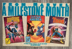 1988 MARVEL MILESTONE 17x11 Promo Poster FVF 7.0 Avengers / Thor / Capt America