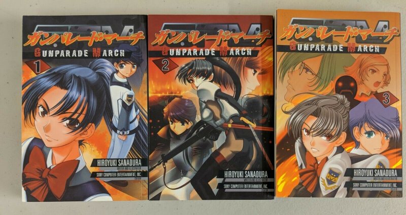 Gunparade March Vol 1-3 Full Set (ADV, 2004) Hiroyuki Sanadura 1 2 3 