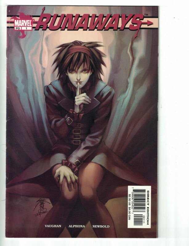 Runaways #1 Marvel 2003 1st app of Alex Wilder, Arsenic, Sister Grimm, Bruiser