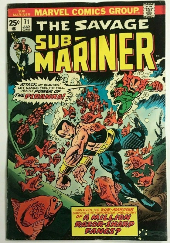 SUB-MARINER#71 FN+ 1974 MARVEL BRONZE AGE COMICS