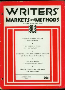 Writer's Markets and Methods September 1937- Pulp Magazines G