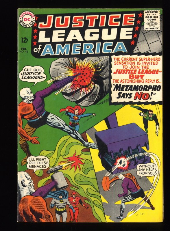 Justice League Of America #42 VF- 7.5 Metamorpho Says No!