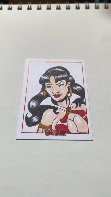 Vampirella 50Th Anniversary Sketch Card By Wilson Ramos Jr Dynamite (I)