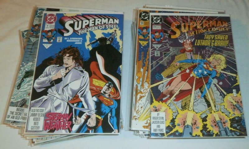 Superman 1992 100% complete Adventures of #486-496, V2 #63-73, Action #673-683 +