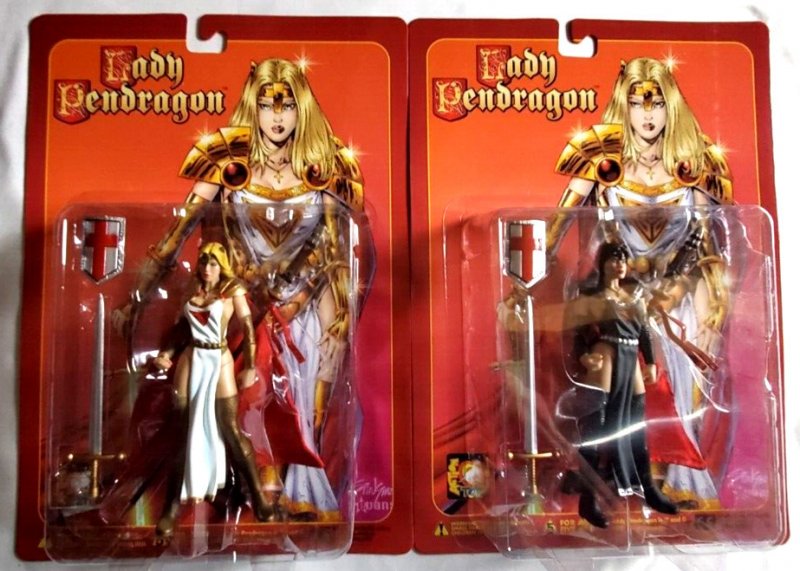 Lady Pendragon Combo Deal, BROWN & Blonde HAIR Action Figures both for one price