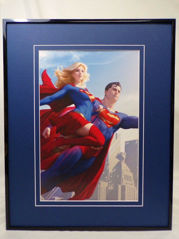 Superman + Supergirl Framed 16x20 Poster Display DC Comics Artgerm