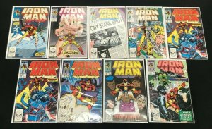 IRON MAN 9PC LOT (VF/NM) BATTLES THE GHOST!! 1989-90 