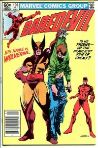 DAREDEVIL #196 1983-MARVEL COMICS- WOLVERINE-HIGH GRADE VF/NM