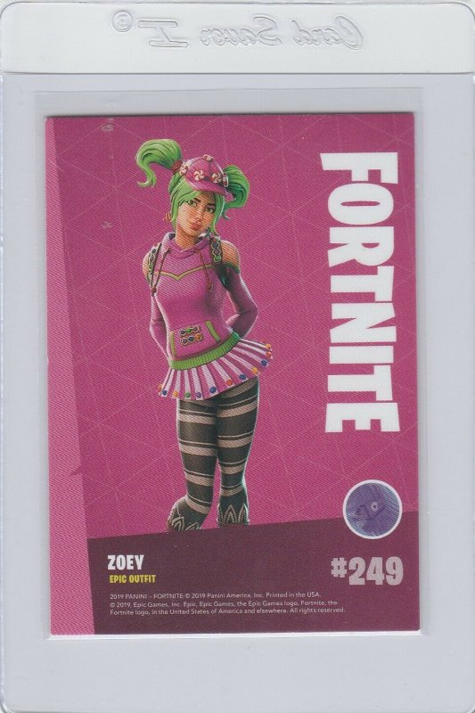 Fortnite Zoey 249 Epic Outfit Panini 2019 trading card series 1