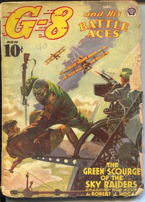 G-8 and His Battle Aces 5/1940-Robert J Hogan story-hero pulp-FR/G