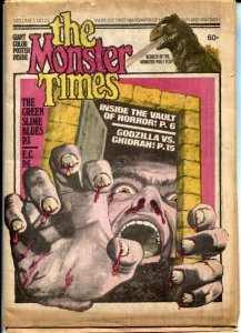 The Monster Times #22-1973- GODZILLA- EC Comics-VAULT OF HORROR-GREEN SLIME vg 
